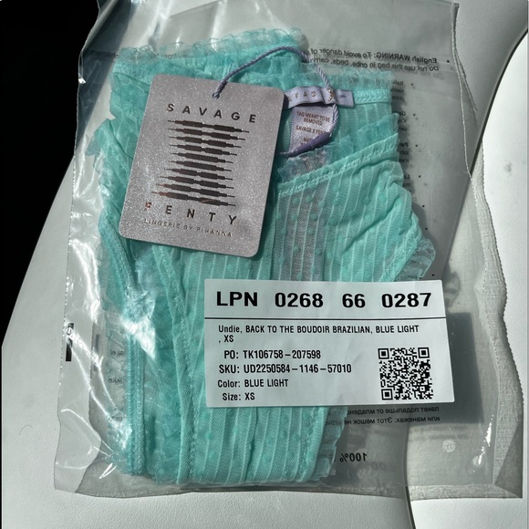 Savage X Fenty Back to the Boudoir Brazilian Blue Light - Picture 11 of 13